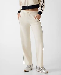Guess Womens Hoshi Full Zip Cropped Sweatshirt Side Band Straight Leg Jogger Pants