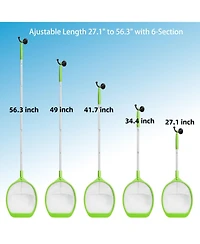 Xdovet Pool Skimmer Net Aluminum Pole Deep Mesh Leaf Rake