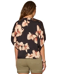 Democracy Petite Floral Print Pull-On Top