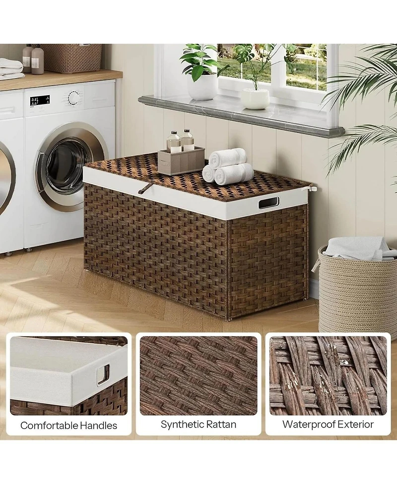 Slickblue Storage Basket with Lid and Handles for Home Organization and Clutter Control