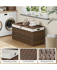 Slickblue Storage Basket with Lid and Handles for Home Organization and Clutter Control