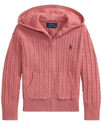 Polo Ralph Lauren Girls' 2-6X Mini-Cable Cotton Full-Zip Hoodie