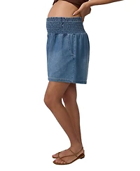Ingrid + Isabel Maternity Smocked Soft Denim Short