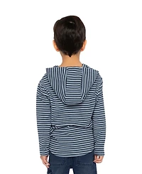 Deux par Little and Big Boy 6-12 Striped Brushed Jersey Hooded T-Shirt