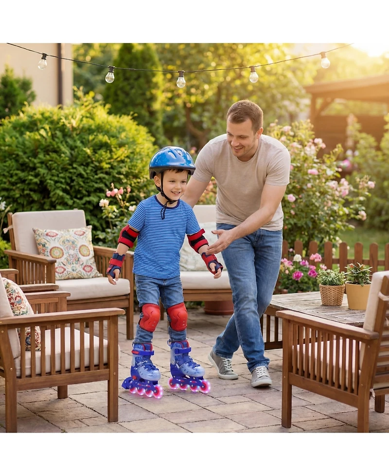 Costway Kids Inline Skates for Boys Girls, Adjustable Illuminating Roller