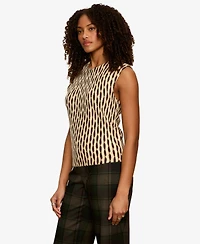 Sanctuary Petite Soft Printed Sleeveless Sweater