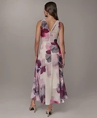 Donna Karan New York Petite Printed V-Neck High-Low Dress