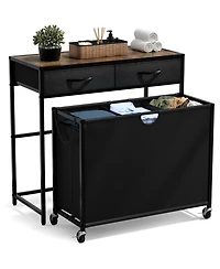 Sorbus Dresser with 3 Section Laundry Hamper and 2 Drawers for Room Organization