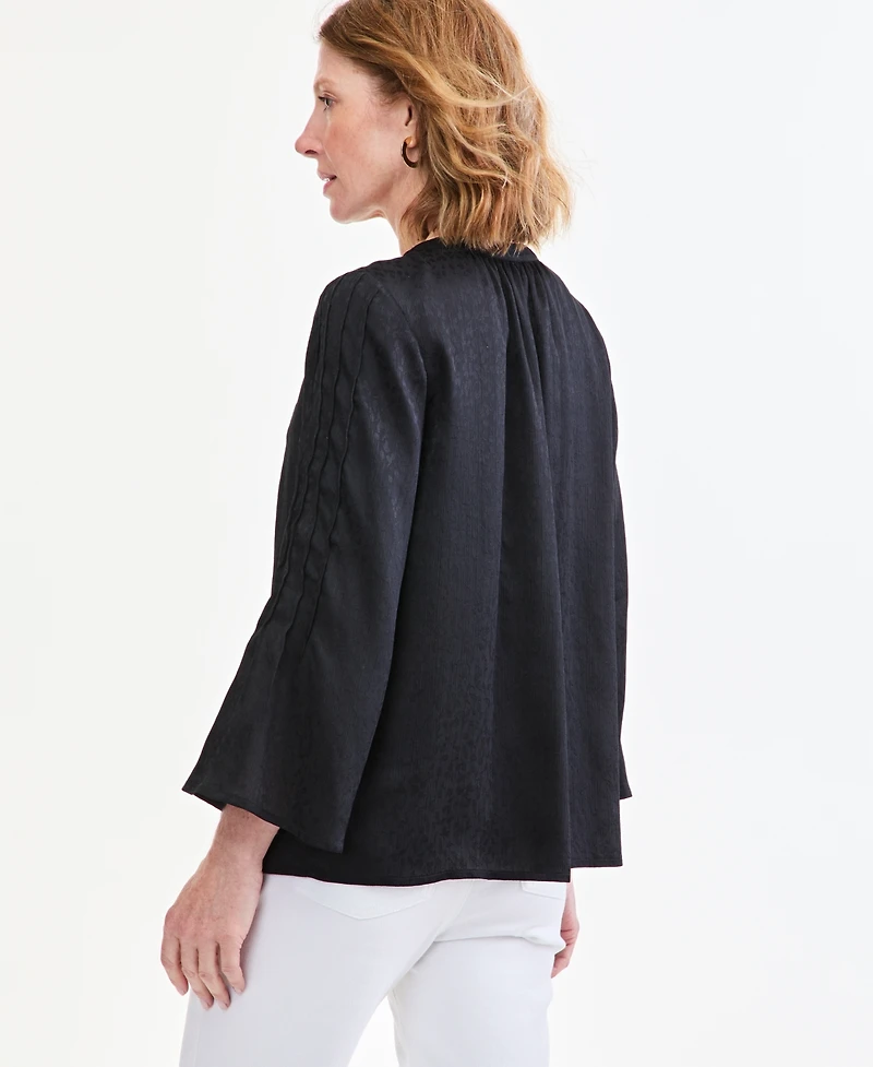Style & Co Women's Bell-Sleeve Satin Pintuck Blouse, Macy's Exclusive