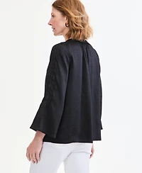 Style & Co Women's Bell-Sleeve Satin Pintuck Blouse, Macy's Exclusive