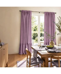 Awesome Home 100% Blackout Cotton Blend Ruffle Curtains Pair