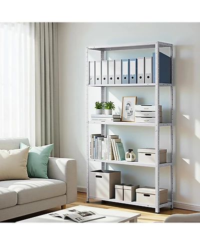 homfan 5 Tier Storage Shelf, 68 Inch Heavy Duty Metal Shelving Unit with Adjustable Shelves for Kitchen or Pantry