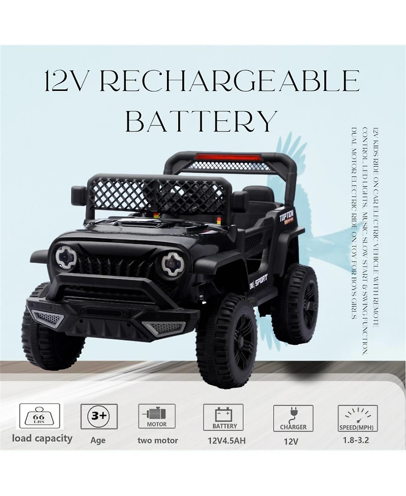 Yobtop Kids Ride On Car - Remote Control Electric with Swing Function, Riding Toy, Amazing Gift for Boys Girls 3-6 Years Old