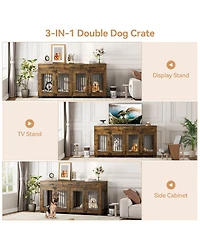 Homfan Furniture Style Dog Crate with 2 Storage Drawers