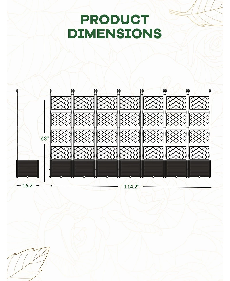 homfan Multi-Functional Raised Garden Bed with Trellis, Weatherproof Planter Box Water System, Easy Assembly Outdoor Planting Container