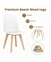 Sugift Modern Dining Chair Set of 2 with Solid Beech Wood Legs and Tilt Backrest