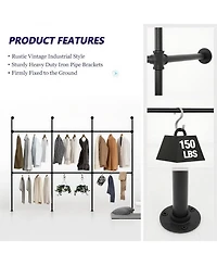 homfan Heavy Duty Wall Mounted Storage Shelf, Metal Shelving Unit with Adjustable Bars for Laundry Room or Closet