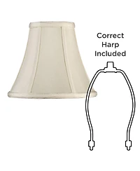 Springcrest Imperial Shade Set of 2 Round Bell Lamp Shades Cream Small 4.5" Top x 9" Bottom x 8" Slant x 7.5" High Spider with Replacement Harp