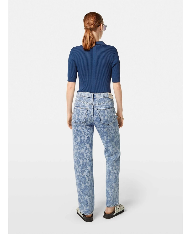 Scotch & Soda Women's Rib Polo Neck Short Sleeve Pullover