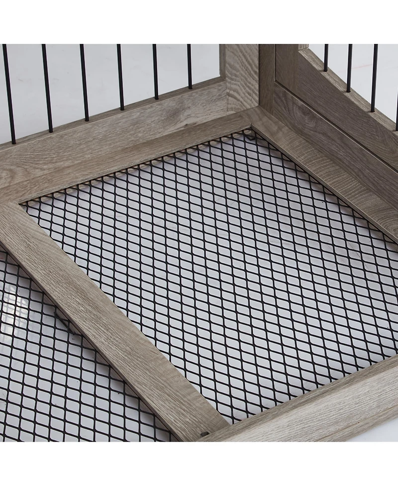 homfan 41.3L x 23.6W x 40.6H in Large Dog Cage Engineered Wood Iron Frame, Pet Kennel House with Locking Door for Indoor Living Room