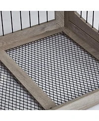 homfan 41.3L x 23.6W x 40.6H in Large Dog Cage Engineered Wood Iron Frame, Pet Kennel House with Locking Door for Indoor Living Room