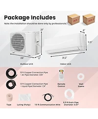 Sugift 9000 Btu 19 SEER2 115V Ductless Mini Split Air Conditioner Heat Pump, White