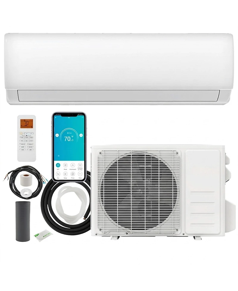 Sugift 11500 Btu 17 SEER2 115V Wifi Mini Split Air Conditioner and Heater Pump System, White