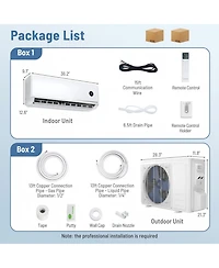 18000 Btu 18.1 SEER2 208/230V Wifi Mini Split Air Conditioner with Alexa