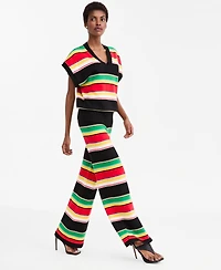 Theophilio X Macy's Women's Striped High-Waisted Wide-Leg Pants, Exclusive