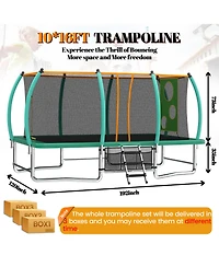 Zeny Outdoor Square Trampolines for Kids Adults Long Rectangular Tumbling Trampoline