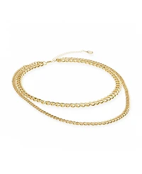 Steve Madden Gold Boho Mixed Chain Layered Necklace