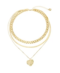 Steve Madden Gold Boho Heart Layered Necklace