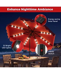 Gouun 10-Foot Solar Led Patio Umbrella with Weighted Base