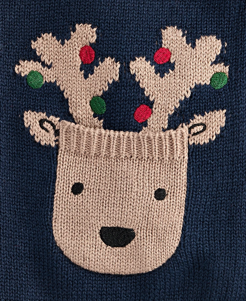 First Impressions Baby Boys' 3M-24M Mix & Match Reindeer Cotton Cardigan, Macy's Exclusive