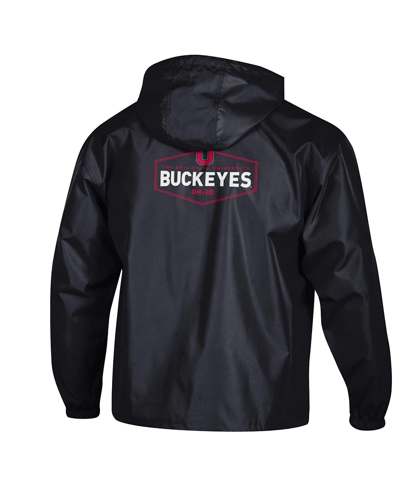Champion Men's Black Ohio State Buckeyes Delay Packable Half-Zip Jacket