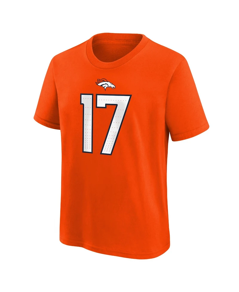 Nike Big Boys and Girls Jaylen Waddle Orange Denver Broncos Name & Number T-Shirt