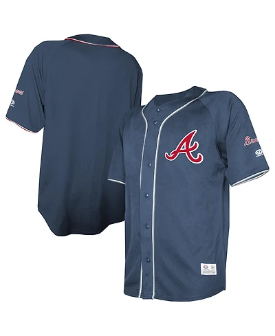 Stitches Men's Navy Atlanta Braves Team Color Full-Button Fashion Jersey