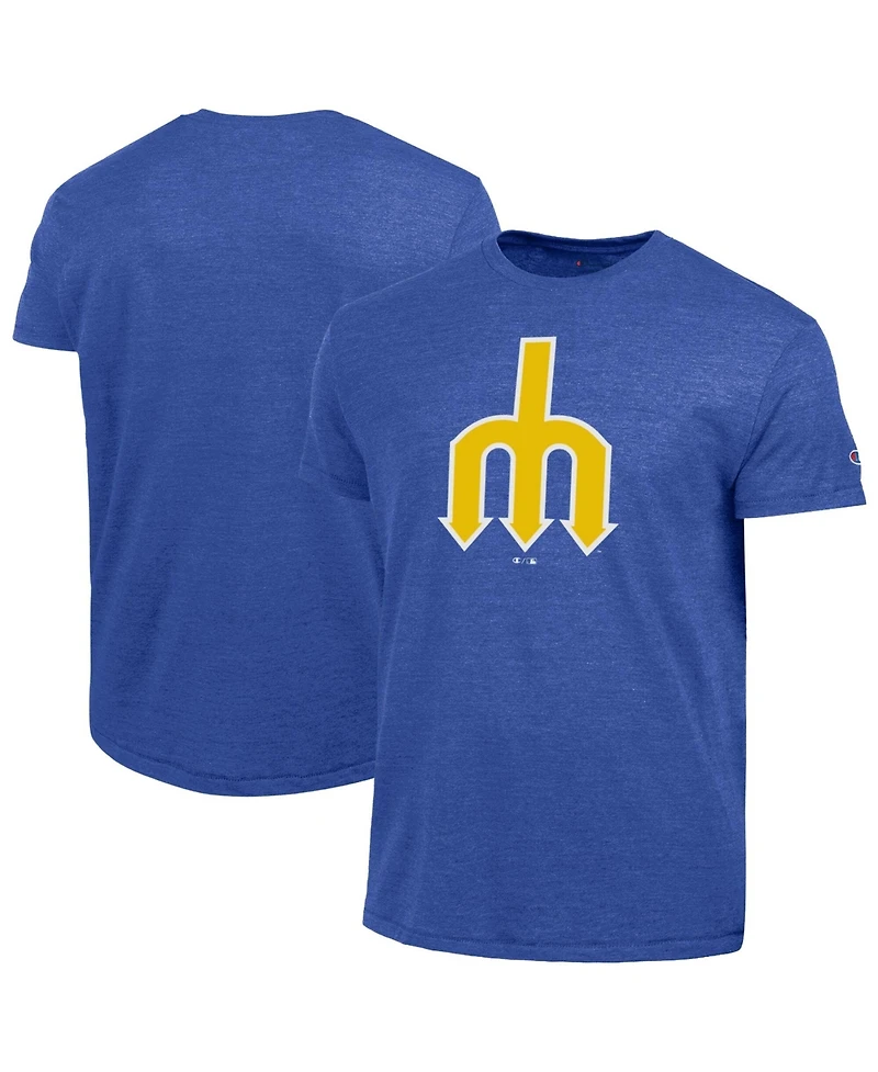 Champion Men's Royal Seattle Mariners Cooperstown Logo Tri-Blend T-Shirt