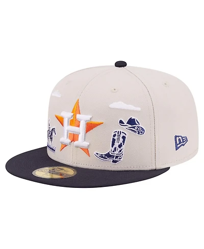 New Era Men's Khaki Houston Astros City Icon 59FIFTY Fitted Hat