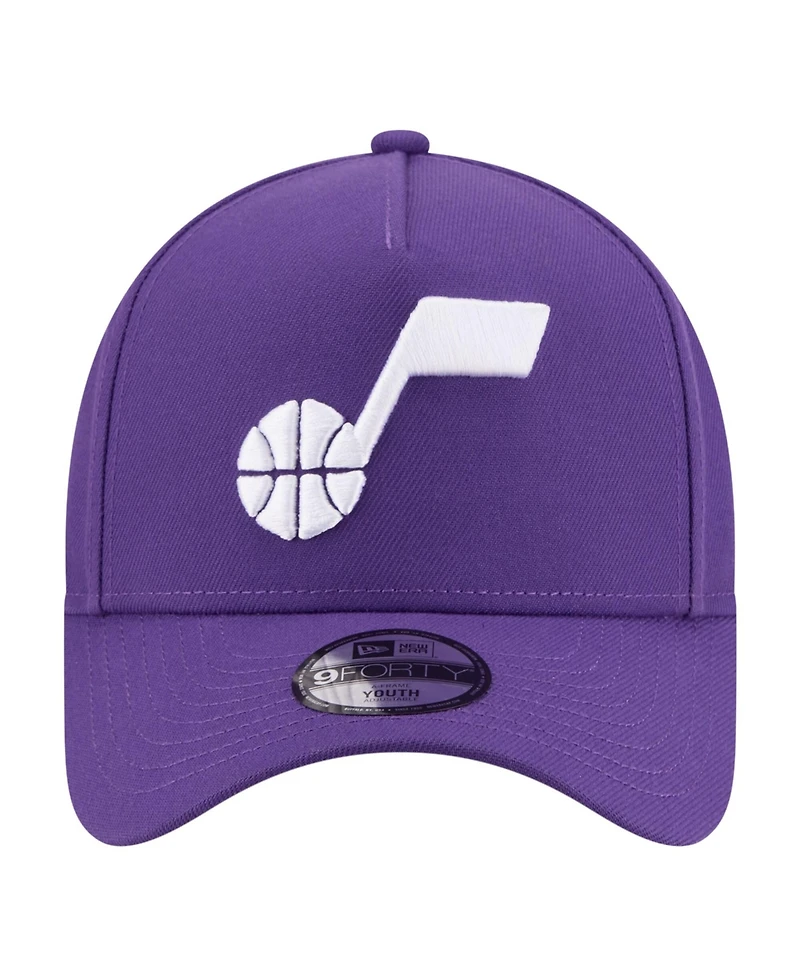 New Era Big Boys and Girls Purple Utah Jazz 9FORTY A-Frame Adjustable Hat