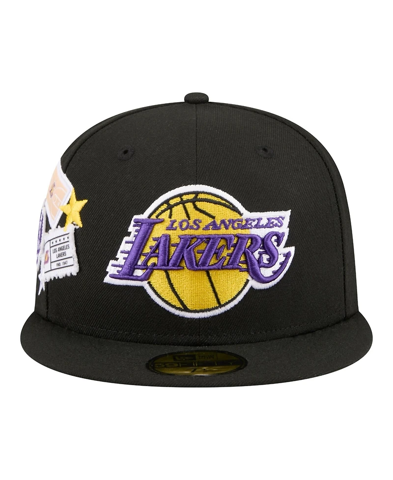 New Era Men's Black Los Angeles Lakers Team Collage 59FIFTY Fitted Hat