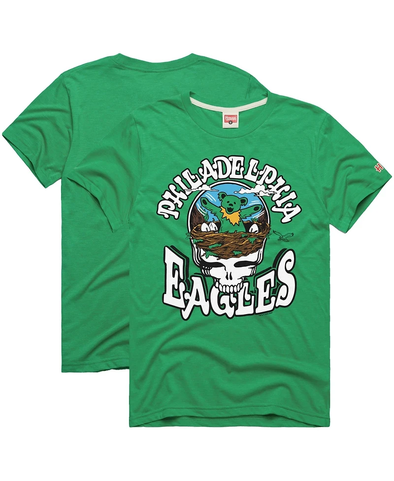 Homage Men's Kelly Green Philadelphia Eagles Nfl x Grateful Dead Tri-Blend T-Shirt