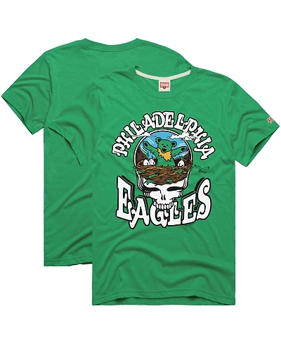 Homage Men's Kelly Green Philadelphia Eagles Nfl x Grateful Dead Tri-Blend T-Shirt