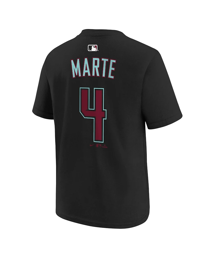 Nike Big Boys and Girls Ketel Marte Black Arizona Diamondbacks Name & Number T-Shirt