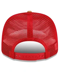 New Era Men's Brown/Scarlet San Francisco 49ers Team Patch Split Panel 9SEVENTY Adjustable Trucker Hat