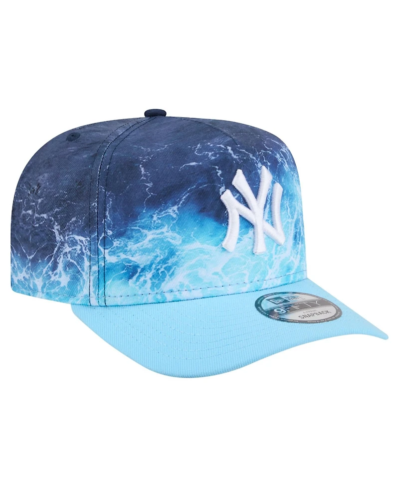 New Era Men's Light Blue New York Yankees Deep Water Pre-Curved 9FIFTY A-Frame Snapback Hat