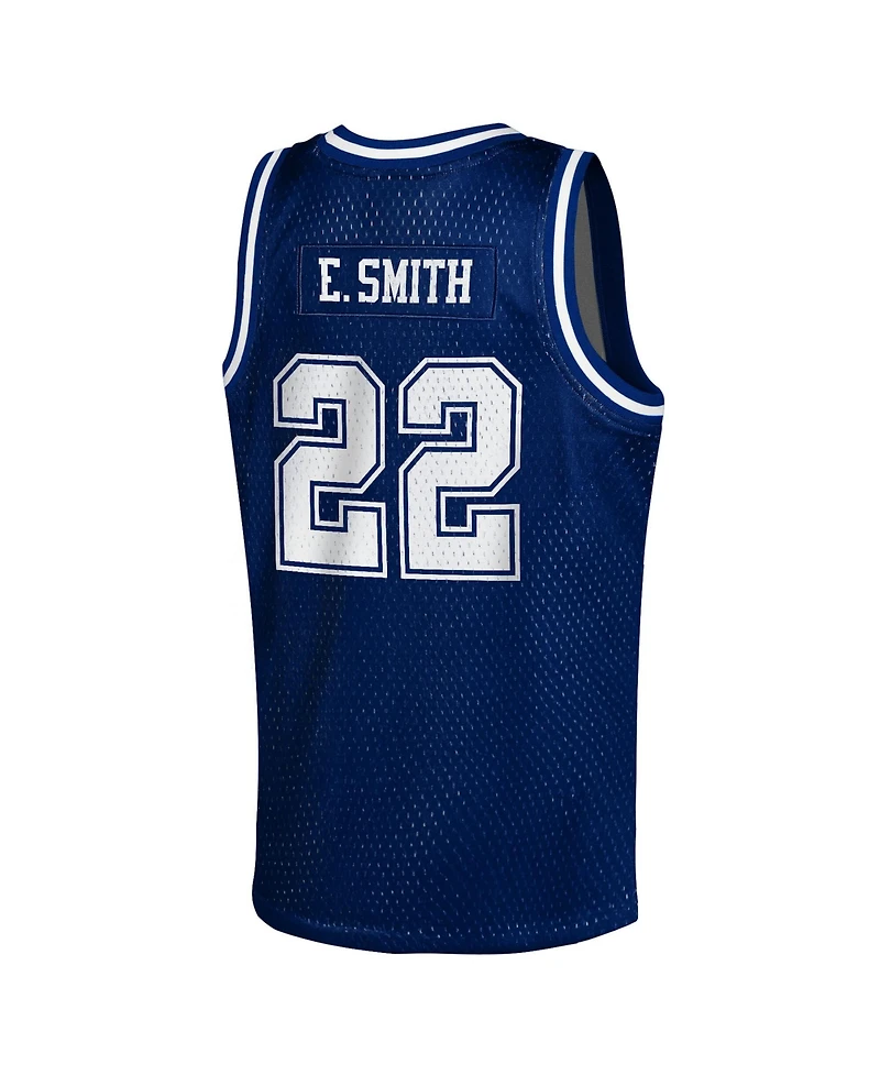 Mitchell & Ness Big Boys and Girls Emmitt Smith Navy Dallas Cowboys Retired Player Nfl Basketball Fashion Jersey