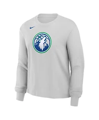 Nike Women's Gray Minnesota Timberwolves Long Sleeve Boxy T-Shirt