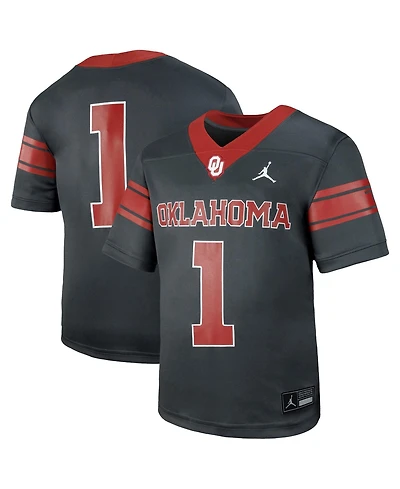 Jordan Toddler 1 Anthracite Oklahoma Sooners Alternate Football Game Jersey