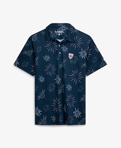 Chubbies Men's Navy The Rockets Rad Glare Performance Polo Shirt